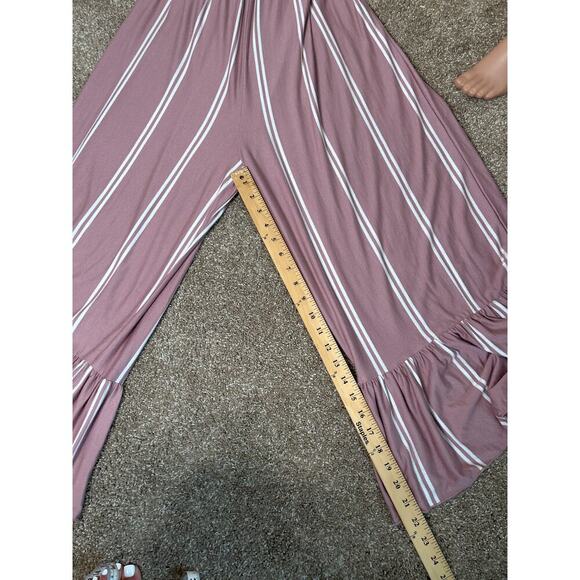 Altar'd State Strapless jumpsuit, mauve jumpsuit, smocked bodice, wide leg SZ M - Picture 6 of 10